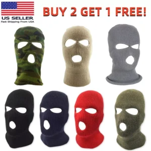 3 Holes Full Face Ski Mask Winter Cap Balaclava Outdoor Beanie Tactical Hat