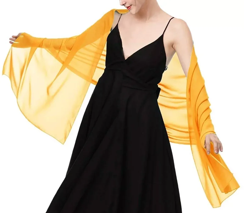 Elegant Chiffon Shawl Scarf Wrap - Bridal Wedding Evening Party Accessory Acrylic