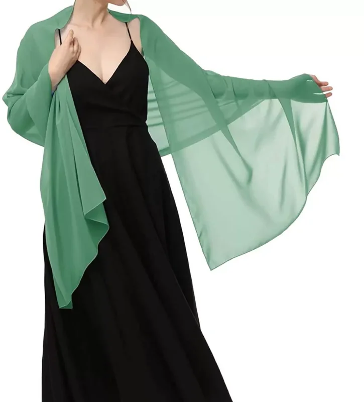 Elegant Chiffon Shawl Scarf Wrap - Bridal Wedding Evening Party Accessory Acrylic