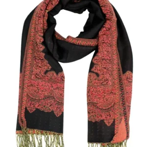 Paisley Pashmina Scarf Shawl Wrap Reversible Border Elegant Colors 22x72 Acrylic