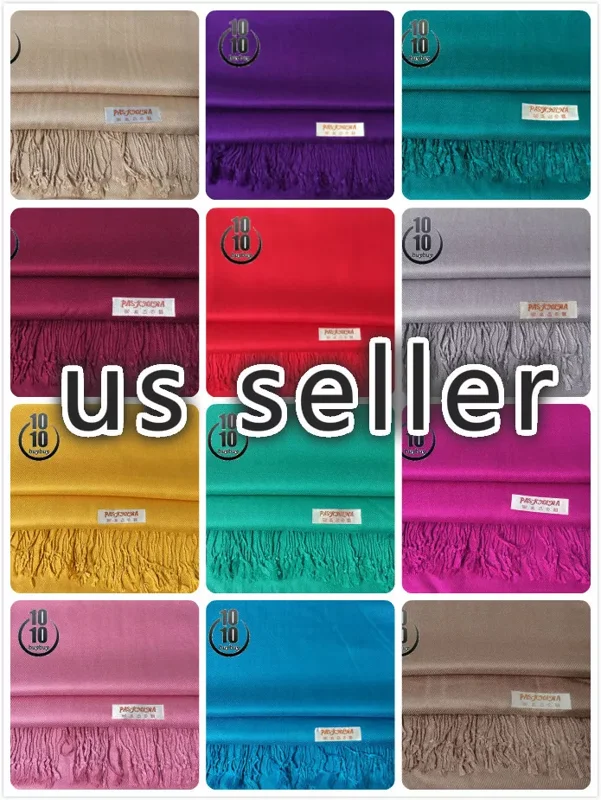 Pashmina Shawl Scarf Wrap Silky Cashmere Feel Solid Color Party Favor