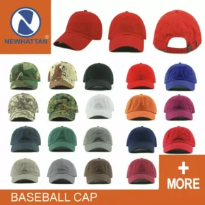 Plain Baseball Cap Hat Adjustable 100% Cotton Solid Color Men Women Unisex Casual