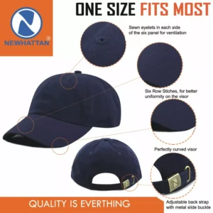 Plain Baseball Cap Hat Adjustable 100% Cotton Solid Color Men Women Unisex Casual