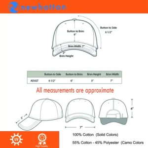 Plain Baseball Cap Hat Adjustable 100% Cotton Solid Color Men Women Unisex Casual