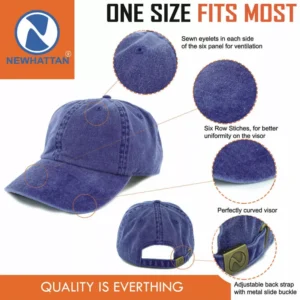 Solid Color Baseball Cap 100% Cotton Pigment Dyed Adjustable Unisex Casual Headwear