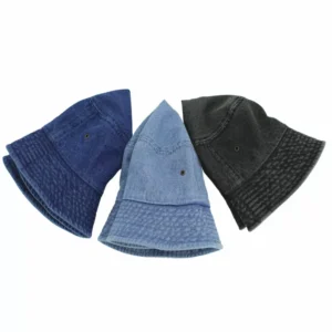 Unisex Denim Bucket Hat Solid Colors Cotton S/M L/XL