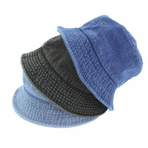 Unisex Denim Bucket Hat Solid Colors Cotton S/M L/XL