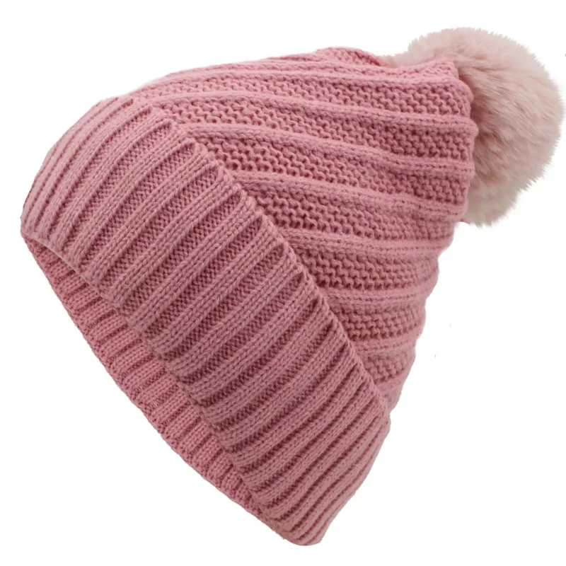 Women's Winter Beanie Hat - Knit Pom Pom Beanie, One Size, Multicolor, Acrylic